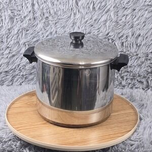 Revere Ware 8 Qt Stockpot W/Lid 1801 Copper Clad Bottom